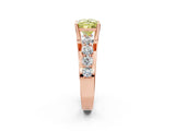 Rose gold Fancy Yellow Princess  Brilliant Solitaire with Side Stones on a Pave Band and Four-Prong Setting_30