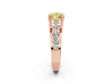 Rose gold Fancy Yellow Princess  Brilliant Solitaire with Side Stones on a Pave Band and Four-Prong Setting_38