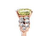 Rose gold Fancy Yellow Princess  Cluster Diamond Engagement Ring with Pavé Band and Four-Prong Setting_5