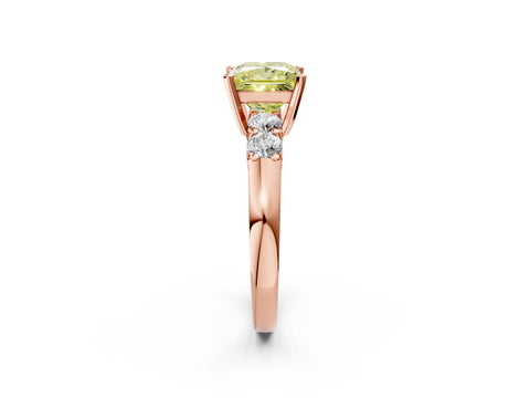 Rose gold Fancy Yellow Princess Cut Brilliant Diamond Five-Stone Engagement Ring with Prong Setting on a Classic Band_5