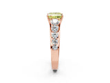 Rose gold Fancy Yellow Princess Cut Brilliant Diamond Pavé Band with Six-Prong Setting_2