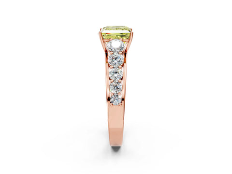 Rose gold Fancy Yellow Princess Cut Brilliant Diamond Pavé Band with Six-Prong Setting_2