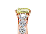 Rose gold Fancy Yellow Princess Cut Brilliant Diamond Pavé Band with Six-Prong Setting_5