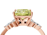Rose gold Fancy Yellow Princess Cut Brilliant Diamond Solitaire Ring with Pear Side Stones and Four-Prong Setting_7