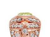 Rose gold Fancy Yellow Princess Cut Brilliant Halo Pave Diamond Milgrain Ring_5