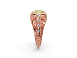 Rose gold Fancy Yellow Princess Cut Brilliant Milgrain Filigree Diamond Ring with Square Prong Setting_2