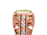 Rose gold Fancy Yellow Princess Cut Brilliant Milgrain Filigree Diamond Ring with Square Prong Setting_5