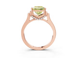 Rose gold Fancy Yellow Princess Cut Brilliant Solitaire Diamond Ring with Channel Set Band and Bar Prong Setting_3