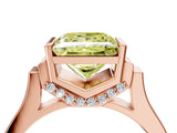 Rose gold Fancy Yellow Princess Cut Brilliant Solitaire Diamond Ring with Channel Set Band and Bar Prong Setting_4