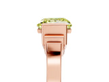 Rose gold Fancy Yellow Princess Cut Brilliant Solitaire Diamond Ring with Channel Set Band and Bar Prong Setting_5