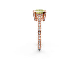 Rose gold Fancy Yellow Princess Cut Brilliant Split Shank Pave Solitaire Ring with Four-Prong Setting_2
