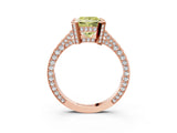 Rose gold Fancy Yellow Princess Cut Brilliant Split Shank Pave Solitaire Ring with Four-Prong Setting_3