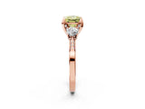 Rose gold Fancy Yellow Princess Cut Brilliant Three-Stone Diamond Ring with Pavé Band and Four-Prong Setting_5