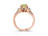 Rose gold Fancy Yellow Princess Cut Brilliant Three-Stone Diamond Ring with Pavé Band and Four-Prong Setting_6
