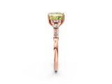 Rose gold Fancy Yellow Princess Cut Brilliant Three-Stone Pave Band with Four-Prong Setting_2