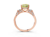 Rose gold Fancy Yellow Princess Cut Brilliant Three-Stone Pave Band with Four-Prong Setting_3