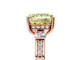 Rose gold Fancy Yellow Princess Cut Brilliant Three-Stone Pave Band with Four-Prong Setting_5