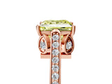 Rose gold Fancy Yellow Princess  Cut Cathedral Pave Diamond Engagement Ring with Six-Prong Setting_41
