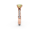 Rose gold Fancy Yellow Princess  Cut Channel Set Diamond Engagement Ring with Four-Prong Setting_2