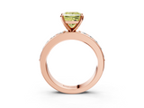 Rose gold Fancy Yellow Princess  Cut Channel Set Diamond Engagement Ring with Four-Prong Setting_3