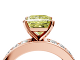 Rose gold Fancy Yellow Princess  Cut Channel Set Diamond Engagement Ring with Four-Prong Setting_4