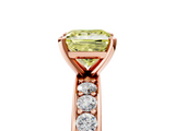 Rose gold Fancy Yellow Princess  Cut Channel Set Diamond Engagement Ring with Four-Prong Setting_5