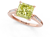 Rose gold Fancy Yellow Princess  Cut Channel Set Solitaire Engagement Ring with Four-Prong Setting_1