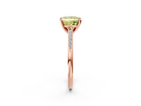 Rose gold Fancy Yellow Princess  Cut Channel Set Solitaire Engagement Ring with Four-Prong Setting_2