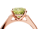 Rose gold Fancy Yellow Princess  Cut Channel Set Solitaire Engagement Ring with Four-Prong Setting_4