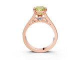 Rose gold Fancy Yellow Princess  Cut Channel Set Solitaire Engagement Ring with Prong Setting_3