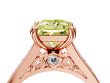 Rose gold Fancy Yellow Princess  Cut Channel Set Solitaire Engagement Ring with Prong Setting_4