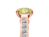 Rose gold Fancy Yellow Princess  Cut Channel Set Solitaire Engagement Ring with Prong Setting_5