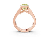 Rose gold Fancy Yellow Princess Cut Cut Channel Set Solitaire Ring with Four-Prong Setting_3