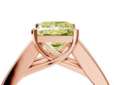 Rose gold Fancy Yellow Princess Cut Cut Channel Set Solitaire Ring with Four-Prong Setting_4