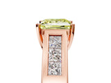 Rose gold Fancy Yellow Princess Cut Cut Channel Set Solitaire Ring with Four-Prong Setting_5