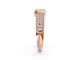 Rose gold Fancy Yellow Princess Cut Cut Diamond Channel Set Pave Band with Tension Prong Setting_2