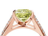 Rose gold Fancy Yellow Princess Cut Cut Diamond Channel Set Pave Band with Tension Prong Setting_4