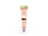 Rose gold Fancy Yellow Princess Cut Cut Diamond Channel Set Solitaire Ring with Four-Prong Setting_2