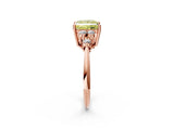 Rose gold Fancy Yellow Princess Cut Cut Diamond Cluster Ring with Solitaire Band and Four-Prong Setting_14