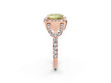Rose gold Fancy Yellow Princess Cut Cut Diamond Halo Engagement Ring with Open Split Pavé Band_2