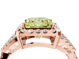 Rose gold Fancy Yellow Princess Cut Cut Diamond Halo Engagement Ring with Open Split Pavé Band_4