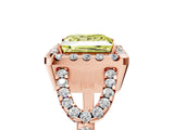 Rose gold Fancy Yellow Princess Cut Cut Diamond Halo Engagement Ring with Open Split Pavé Band_5