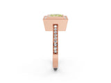 Rose gold Fancy Yellow Princess Cut-Cut Diamond Halo Engagement Ring with Pave Band and Prong Setting_2