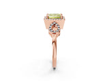 Rose gold Fancy Yellow Princess Cut Cut Halo Diamond Infinity Band with Four-Prong Setting_2