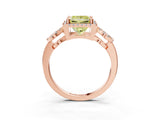 Rose gold Fancy Yellow Princess Cut Cut Halo Diamond Infinity Band with Four-Prong Setting_3