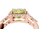 Rose gold Fancy Yellow Princess Cut Cut Halo Diamond Infinity Band with Four-Prong Setting_4