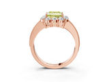Rose gold Fancy Yellow Princess Cut Cut Halo Diamond Pavé Engagement Ring with Milgrain Detailing_3