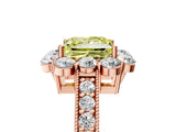 Rose gold Fancy Yellow Princess Cut Cut Halo Diamond Pavé Engagement Ring with Milgrain Detailing_5