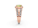Rose gold Fancy Yellow Princess Cut Cut Halo Split Shank Prong Set Ring_2