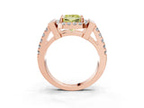 Rose gold Fancy Yellow Princess Cut Cut Halo Split Shank Prong Set Ring_3